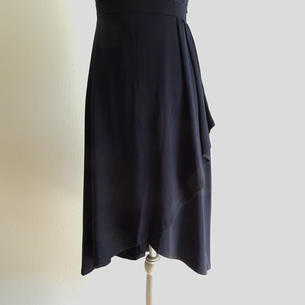 Alexa B Cocktail Dress Women's Size 6 Blue Lace Top Faux Wrap - Picture 3 of 12